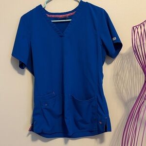 Med Couture Royal Blue Scrub Top